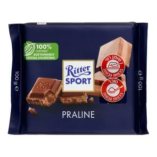 ריטר שוקולד חלב במילוי פרלין